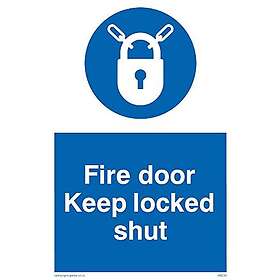 Viking Signs Skyltar MQ230 A6P 3M Fire Door Keep Locked Shut Skylt 3