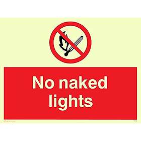 Viking Signs Skyltar PV646 A5L P No Naked Lights Skylt Halvstyv