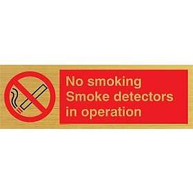 Viking Signs PS7 L15 G No Smoking Smoke Detectors In Operation Skylt