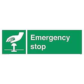 Viking Signs SM410 L41 V Emergency Stop Skylt Vinyl 150 Mm H X 450