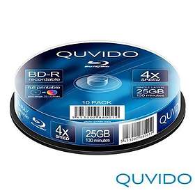 Quvido BD R 25GB 4x 10 pack Spindel Fullface Inkjet Hitta bästa pris