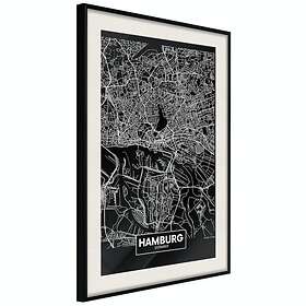 Artgeist Poster Affisch Dark Map Of Hamburg Poster X A