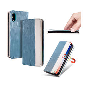 Lux Case iPhone Xs Max auto absorbed leather flip case Baby Blue Blå