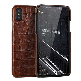 Lux Case IPhone Xs Max Crocodile Texture Cowhide Leather Case Brown