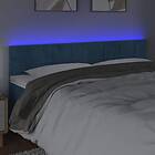 vidaXL Sengegavl LED mörkblå 180x5x78/88 cm sammet 3121676