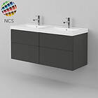 INR Iconic Nordic Rooms Viskan Solid Servantskap for Dobbel Servant 4 Skuffer H490xd425mm NCS Farge 120cm