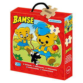 Kärnan Askpussel i trä Bamse 6 Bitar