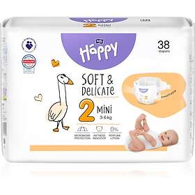 Bella Baby Happy Soft&Delicate Size 2 Mini engångsblöjor 3-6kg 38 st