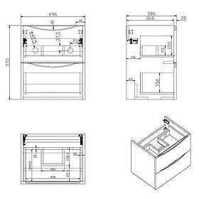 VikingBad ELI 50 Slim Servantskap Hvit Matt Mål: B50xh57xd39cm 50cm
