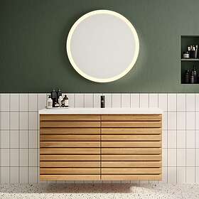 Linn Bad Selma Eikestav 2 Skuffer Heltre D45cm Servantskap Mørk eik 120cm Dobbel