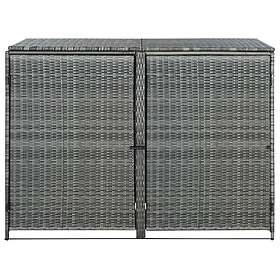 vidaXL Skjul för 2 Soptunnor Antracit Konstrotting 148x77x111 cm