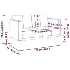 vidaXL Loveseat soffa mörkgrön 111 cm sammet