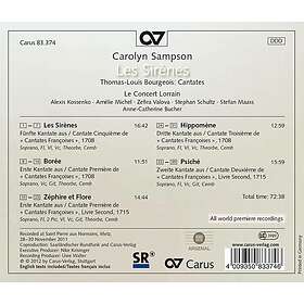 Carolyn Sampson, AnneCatherine Bucher, Thomaslouis Bourgeois Sirenes Cantates CD
