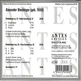 Blechinger, Jesskropfitch, Koch, Polivnick, Alexander Blechinger Cto For Violin 