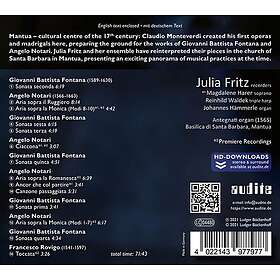 Reinhild Waldek, Angelo Notari, Giovanni Battista Fontana Early Baroque Music From The Basilica Palatina CD