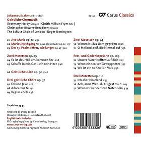 Norrington, Schutz Choir Sacred Choral Music CD