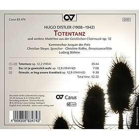 Hugo Distler, Bohme, Rothe, Steyer Hugo Distler: Totentanz CD