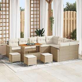 vidaXL Garden sofa set 13 pcs beige and cream white 110 x 55 x 71 cm