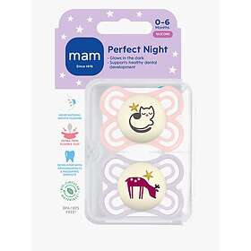 Mam Perfect Night Silikone Sutt 0-6m 2-pak (Pink)