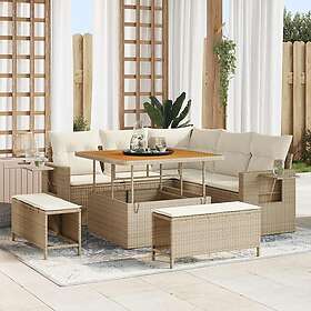 vidaXL Leone Garden Sofa Set with Cushion 9 Pieces 3363686