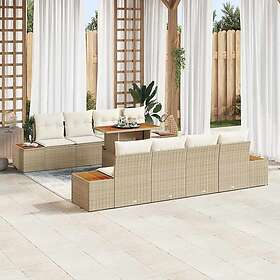 vidaXL Garden Dining Set with Cushion 9 Pieces 3350053