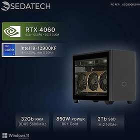 Sedatech Mini-PC Gamer Watercooling ITX i9-12900KF 32Go RAM 2To SSD RTX4060
