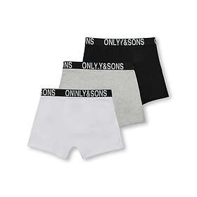 Only & Sons Fitz Solid Black Boxer 3-pack