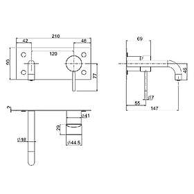 Fima F4610 Vaskblandingsbatteri (Silver)