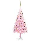 vidaXL Plastgran med LED och julgranskulor rosa 180 cm PVC 3077499