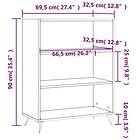 vidaXL Bokhylla betonggrå 69,5x32,5x90 cm konstruerat trä 828336