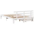 vidaXL Sängram med lådor vit 120x200 cm massiv furu
