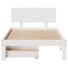 vidaXL Sängram med lådor vit 100x200 cm massiv furu