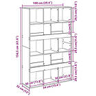 vidaXL Rumsavdelare rökfärgad ek 100x33x156,5 cm konstruerat trä
