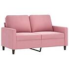 vidaXL Soffgrupp med dynor 4 delar rosa sammet 3201967