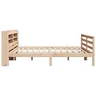 vidaXL Sängram med huvudgavel 200x200 cm massiv furu