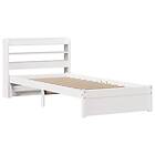 vidaXL Sängram med huvudgavel utan madrass vit 100x200 cm