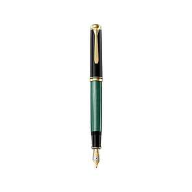 Pelikan M800, Svart, Guld, Grön, Inbyggt påfyllningssystem, Guld, Kursiv spets,