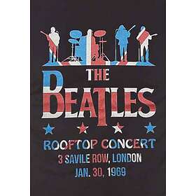 Beatles: Unisex T-Shirt/Drop T Rooftop Flag (Medium)