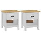 vidaXL Nattduksbord 2 st Hill 46x35x49.5 cm massiv furu 288970