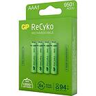 GP Batteries Recyko 950mAh AAA/HR03 4-pack