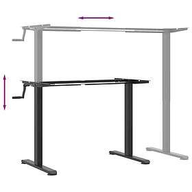 vidaXL Standing Desk Frame Svart (94-135)x60x(70-114) cm