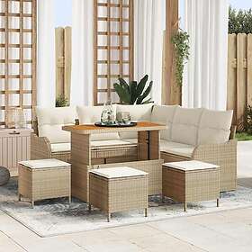 vidaXL Garden Sofa Set with Cushion with Storage 9 Pieces 3364221