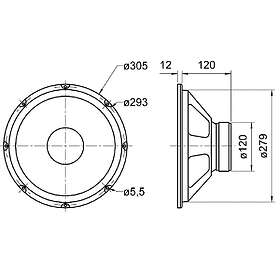 Visaton W 300, 120W Högtalarkomponent för Ljud