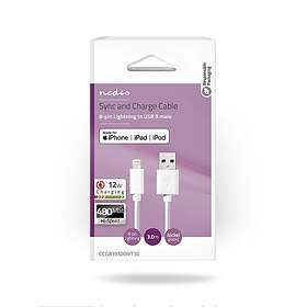 Nedis CCGB39300WT30 Lightning to USB-A USB 2.0 480 Mbps 3.0 m
