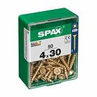 SPAX Steel Screw (Dia)4mm (L)30mm, Pack Of 50