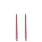 Uyuni Lighting Taper LED-Ljus 2-pack 2.3 x 25 cm Rosa