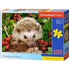 Castorland Puzzle 100 Hedgehog with Berries B-111145