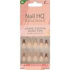 Nail HQ Long Coffin Nude Tips 24 pcs