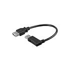 Deltaco USB A - USB A M-F (angled) 2.0 0,3m