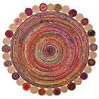 DKD Home Decor Matta Bomull Multicolour Jute (160 x 160 1 cm)